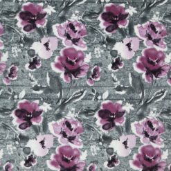 Luxe Fleece Fabric Watercolor Floral On Wood