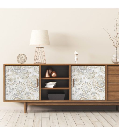 RoomMates Wallpaper Tan   Blue Bohemian - Image 5