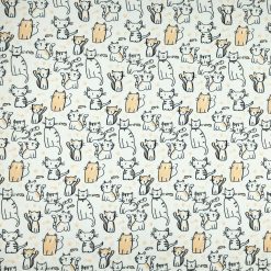 Sketch Cat Super Snuggle Flannel Fabric