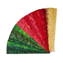 2.5 x 42 Jolly Jingle Batik Christmas Cotton Fabric Strips 40ct