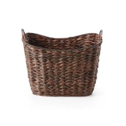 Water Hyacinth Woven Basket With Ring Handles by Place   Time