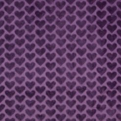 Soft   Minky Vintage Violet Large Heart Fleece Fabric