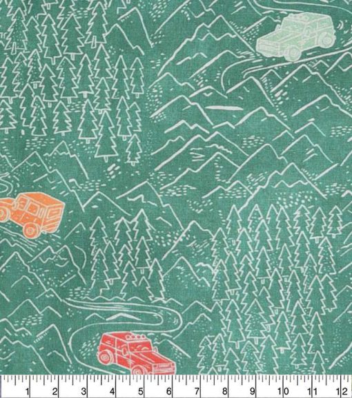 Green Off Roading Novelty Cotton Fabric - Image 2