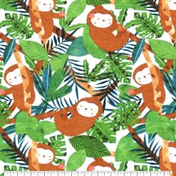 Hanging Sloths Super Snuggle Flannel Fabric