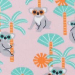 Koalas Palm Trees On Pink Blizzard Prints Fleece Fabric