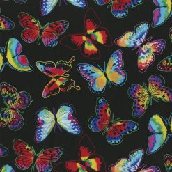 Hi Fashion Tie Dye Butterflies Novelty Cotton Fabric