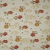 White Sketched Pumpkins Cotton Fabric