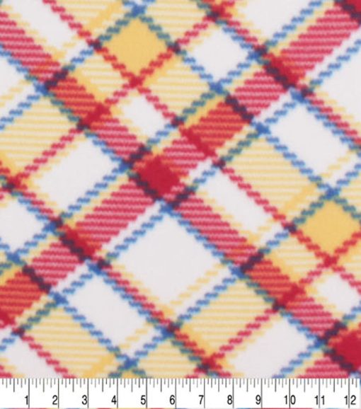 Primary Bias Plaid Blizzard Fleece Fabric - Image 3