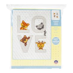 Janlynn 34 x 43 Woodland Love Quilt Stamped Cross Stitch Kit