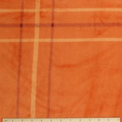 Golden Hour Orange Plaid Sew Lush Fleece Fabric