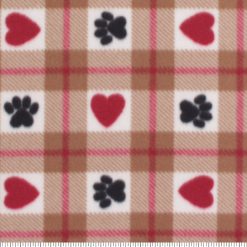 Hearts and Paws Blizzard Fleece Fabric