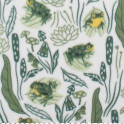 Frogs on White Anti Pill Fleece Fabric