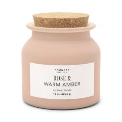 Foundry 15oz Frosted Scented Jar Candle With Cork Lid