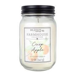 12oz Crisp Apple Scented Mason Jar Candle by Hudson 43