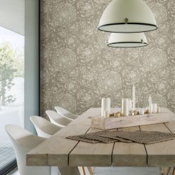 RoomMates 20.5 x 16.5  Beige Zen Dahlia Peel   Stick Wallpaper