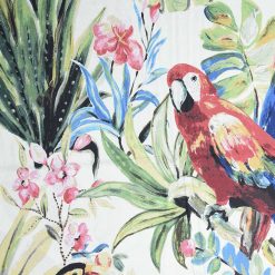 Large Scale Tropical Birds And Leaves Novelty Cotton Fabric
