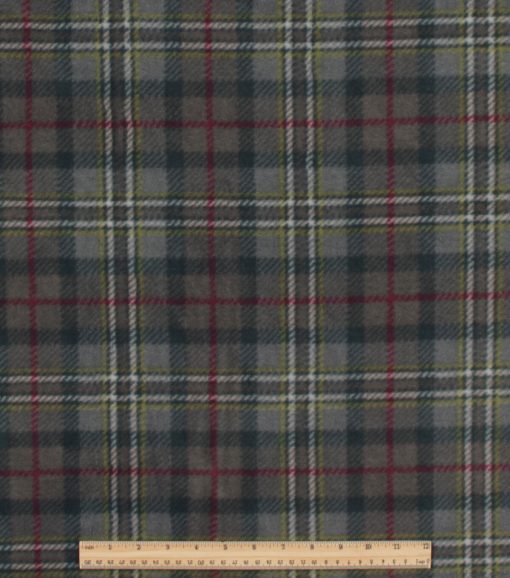 Olive Plaid Anti Pill Fleece Fabric - Image 2