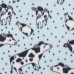 Cows With Milk on Blue Blizzard Fleece Fabric