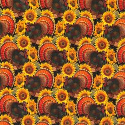 Fabric Traditions Turkeys And Sunflowers Harvest Cotton Fabric