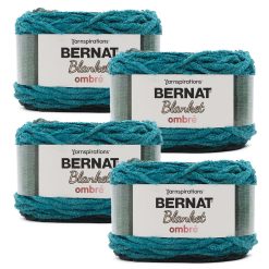 Bernat Ombre Blanket 220yds Super Bulky Polyester Yarn 4 Bundle