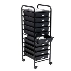 Honey Can Do 15 x 35 Black 10 Drawer Rolling Storage Cart