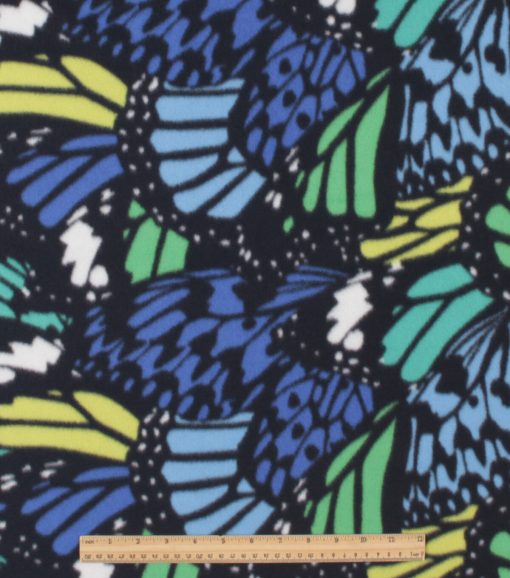 Blue Butterfly Wings Blizzard Fleece Fabric - Image 2