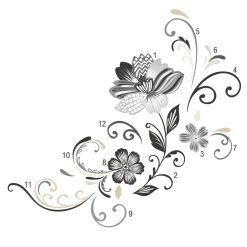 RoomMates Wall Decals Black   White Flower