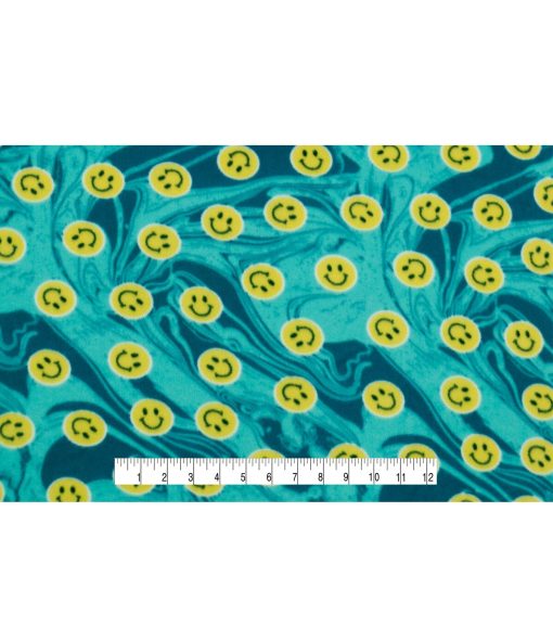POP! Smile Face Lightweight Fleece Fabric - Image 4