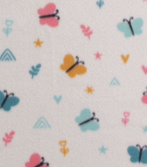 Pastel Butterflies   Geometrics Blizzard Fleece Fabric