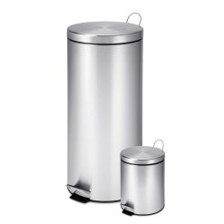 Honey Can Do 2ct Silver Stainless Steel 30L   3L Step Trash Cans