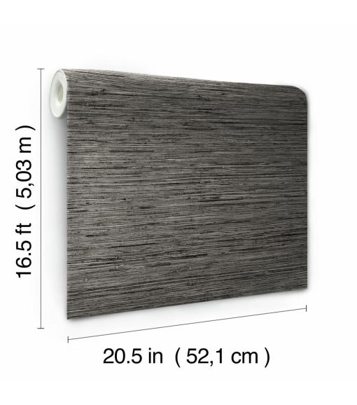 RoomMates Wallpaper Grey Grasscloth - Image 6