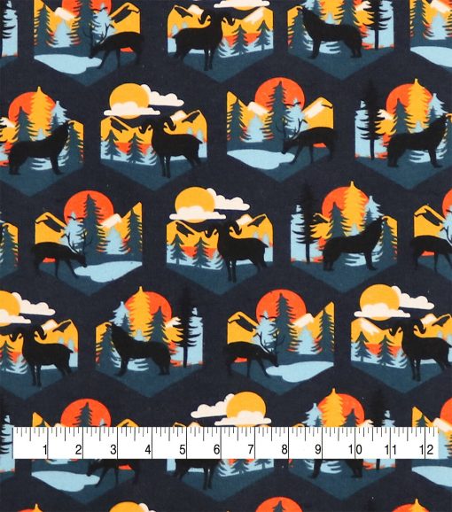 Sunset Wolves Super Snuggle Flannel Fabric - Image 3