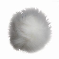 5  White   Black Faux Fur Pom by K+C