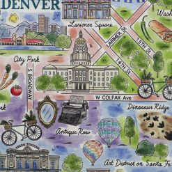 Denver Colorado City Pride Cotton Fabric