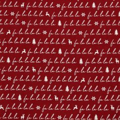 Fa La La on Red Super Snuggle Christmas Flannel Fabric