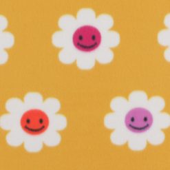 Smiley Face Flowers Blizzard Prints Fleece Fabric