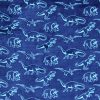 Blue Dinosaurs Sew Lush Fleece Fabric