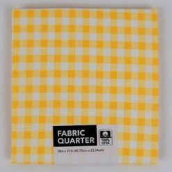 18 x 20 Yellow Checkered Cotton Fabric Quarter 1pc by Keepsake Calico