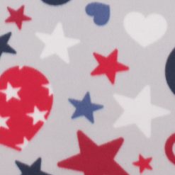 Patriotic Peace Love on Light Gray Blizzard Fleece Fabric