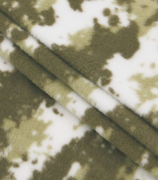 Green Camouflage Anti Pill Fleece Fabric - Image 2