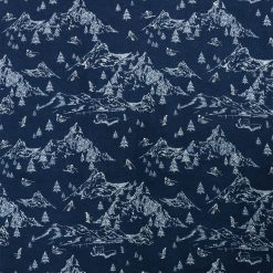 Mountains On Blue Super Snuggle Flannel Fabric