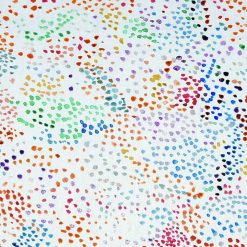 Multicolor Dots White Quilt Cotton Fabric by Keepsake Calico