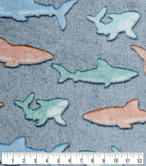 Sew Lush Shark Embossed Fleece Fabric - Image 3