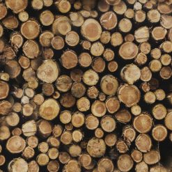 David Textiles Lumber on Black Novelty Cotton Fabric