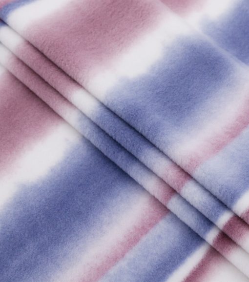Purple Stripes Anti Pill Fleece Fabric - Image 2