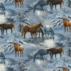 White   Brown Crystal Glenn Novelty Cotton Fabric