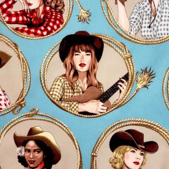 Alexander Henry Country Girl on Blue Premium Cotton Fabric