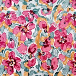 Pink Painted Floral Luxe Flannel Fabric