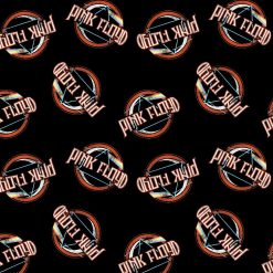 Pink Floyd Black Tossed Cotton Fabric