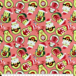 Avocado Santa   Snowmen Super Snuggle Christmas Flannel Fabric